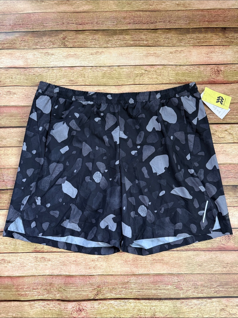 NWT All In Motion Black & Gray Camo-Print Athletic Shorts